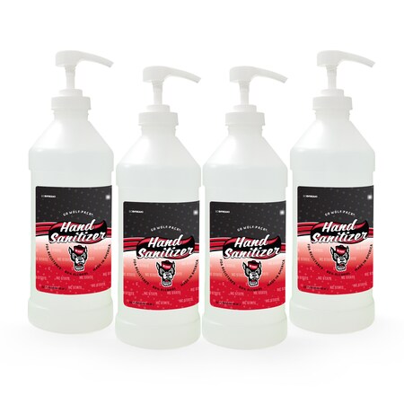 Fanmats Hand Sanitizer, NC State, 32 oz., Pump, PK4 29899