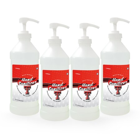 Fanmats Hand Sanitizer, Texas Tech, 32 oz., Pu, PK4 29994