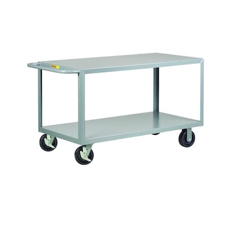 Little Giant Utility Cart, 12 ga. Steel, 3600 lb Load Capacity, 3 Shelves, 54" L, 30" W, 36" H 3GL30486PHBK