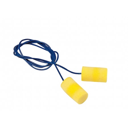 3M E-A-R Classic Disposable Corded Ear Plugs, Metal Detectable, NRR 33 dB, Yellow, 200 Pairs 311-4101