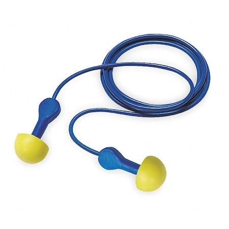 3M E-A-R EXPRESS Pod Plugs Disposable Corded Ear Plugs, NRR 25 dB, M, Blue, 100PK 311-1127