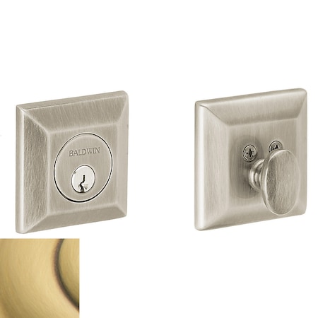 Baldwin Estate Satin Brass with Brown Deadbolts 8254.060
