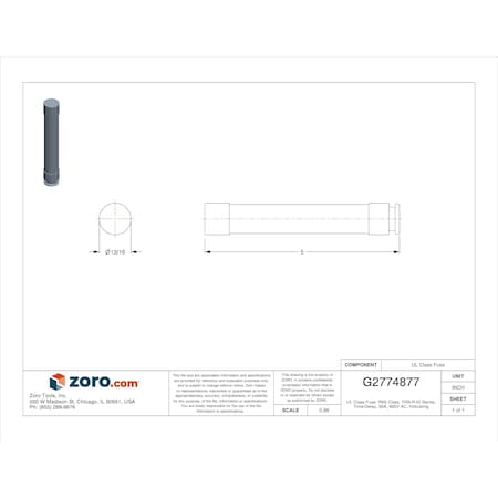 Eaton Bussmann UL Class Fuse, RK5 Class, Time-Delay, 30A, 600V AC, Indicating FRS-R-30ID