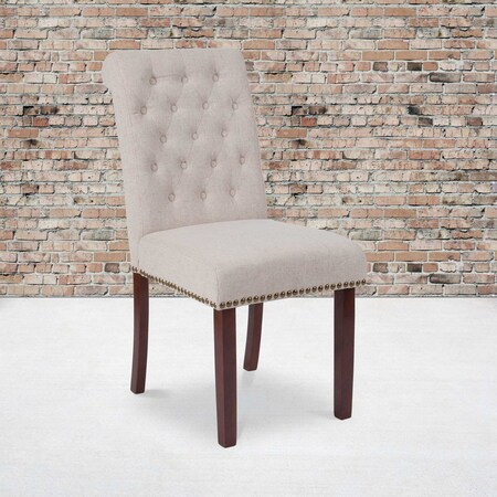 Flash Furniture Beige Fabric Parsons Chair, PK2 2-BT-P-BGE-FAB-GG