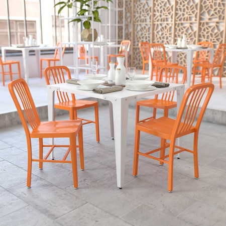 Flash Furniture Orange Metal Indoor-Outdoor Chair 2-CH-61200-18-OR-GG