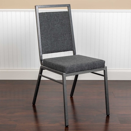Flash Furniture Dark Gray Banquet Chair, PK2 2-FD-LUX-SIL-DKGY-GG