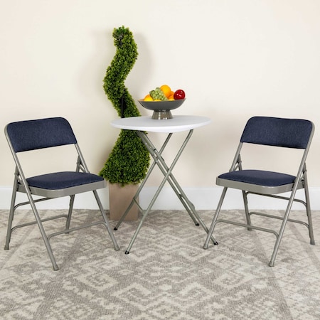 Flash Furniture Navy Fabric Folding Chair, PK2 2-HA-MC309AF-NVY-GG