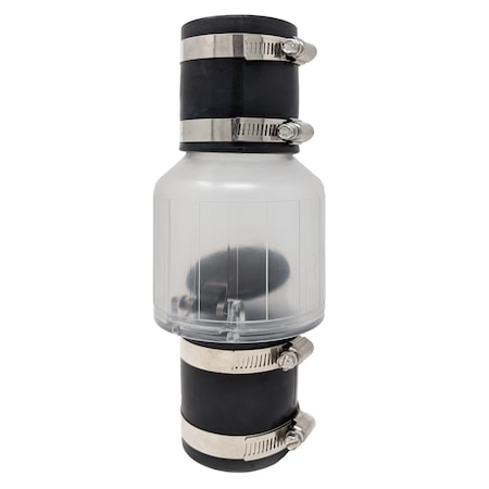 Pumpspy Silent Inline Check Valve 2", Clear Bod CV-200