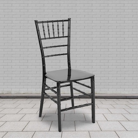 Flash Furniture HERCULES Series Black Resin Stacking Chiavari Chair, PK2 2-LE-BLACK-M-GG