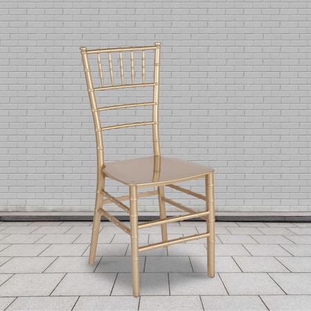 Flash Furniture HERCULES Series Gold Resin Stacking Chiavari Chair, PK2 2-LE-GOLD-M-GG