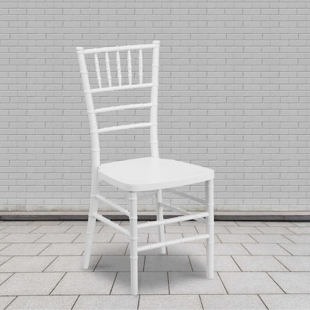 Flash Furniture HERCULES PREMIUM Series White Resin Stacking Chiavari Chair 2-LE-WHITE-GG