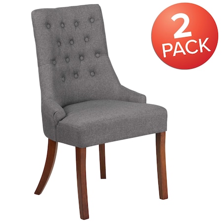 Flash Furniture HERCULES Paddington Series Gray Fabric Tufted Chair, PK2 2-QY-A08-GY-GG