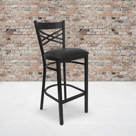 Flash Furniture Black X Stool-Black Seat, PK2 2-XU-6F8BXBK-BAR-BLKV-GG