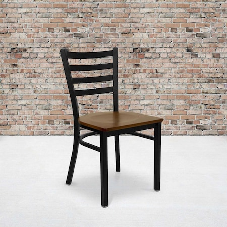 Flash Furniture Black Ladder Chair-Cherry Seat, PK2 2-XU-DG694BLAD-CHYW-GG