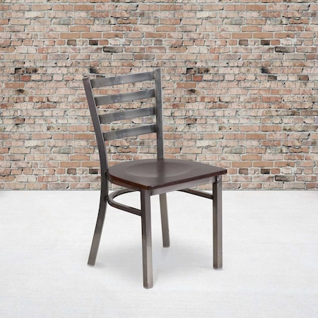 Flash Furniture Clear Ladder Chair-Wal Seat, PK2 2-XU-DG694BLAD-CLR-WALW-GG