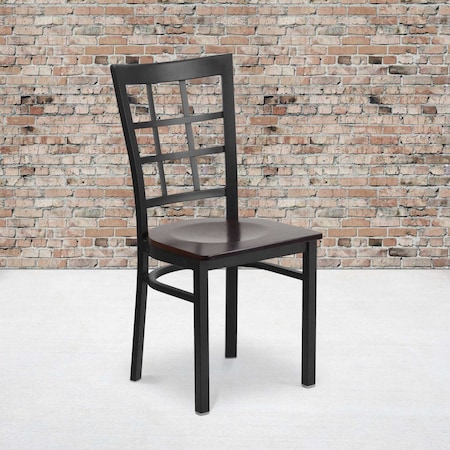 Flash Furniture Black Window Chair-Wal Seat, PK2 2-XU-DG6Q3BWIN-WALW-GG