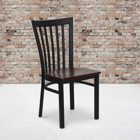 Flash Furniture Black School Chair-Mah Seat, PK2 2-XU-DG6Q4BSCH-MAHW-GG