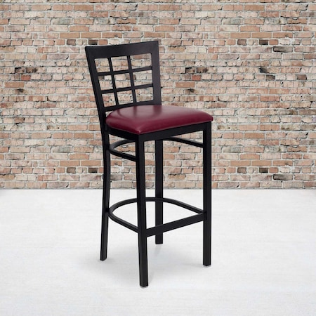 Flash Furniture Black Window Stool-Burg Seat, PK2 2-XU-DG6R7BWIN-BAR-BURV-GG