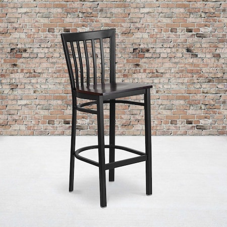 Flash Furniture Black School Stool-Wal Seat, PK2 2-XU-DG6R8BSCH-BAR-WALW-GG