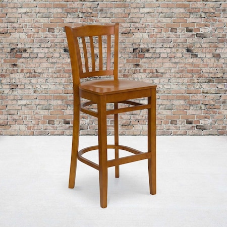 Flash Furniture Cherry Wood Stool, PK2 2-XU-DGW0008BARVRT-CHY-GG