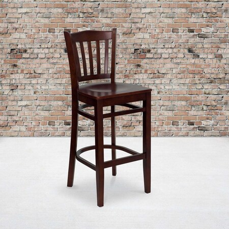 Flash Furniture Mahogany Wood Stool, PK2 2-XU-DGW0008BARVRT-MAH-GG