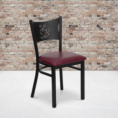 Flash Furniture Black Coffee Chair-Burg Seat, PK2 2-XU-DG-60099-COF-BURV-GG