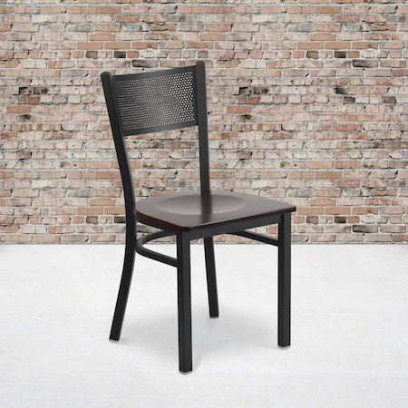 Flash Furniture Black Grid Chair-Wal Seat, PK2 2-XU-DG-60115-GRD-WALW-GG