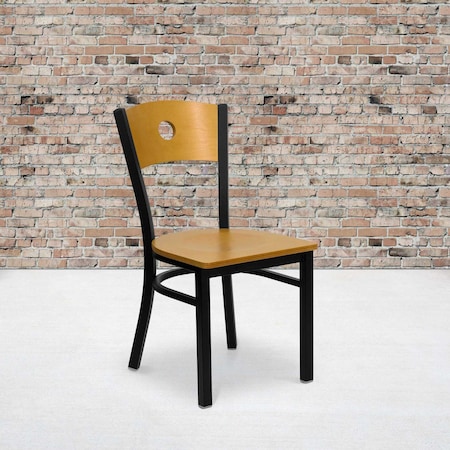 Flash Furniture Bk/Nat Circle Chair-Wood Seat, PK2 2-XU-DG-6F2B-CIR-NATW-GG