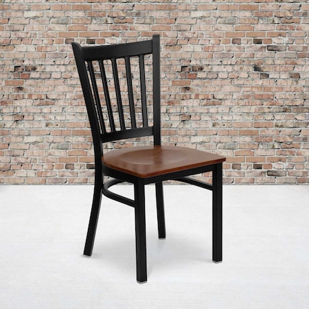 Flash Furniture Black Vert Chair-Cherry Seat, PK2 2-XU-DG-6Q2B-VRT-CHYW-GG