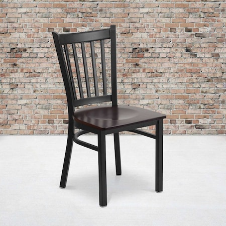 Flash Furniture Black Vert Chair-Wal Seat, PK2 2-XU-DG-6Q2B-VRT-WALW-GG