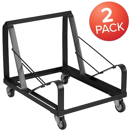 Flash Furniture HERCULES Series Black Steel Sled Base Stack Chair Dolly, PK2 2-XU-MC168-DOLLY-GG