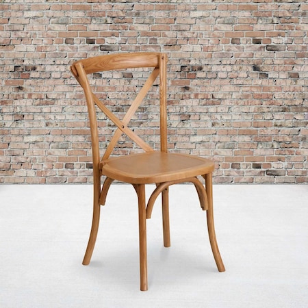 Flash Furniture HERCULES Series Oak Cross Back Chair, PK2 2-XU-X-OAK-GG