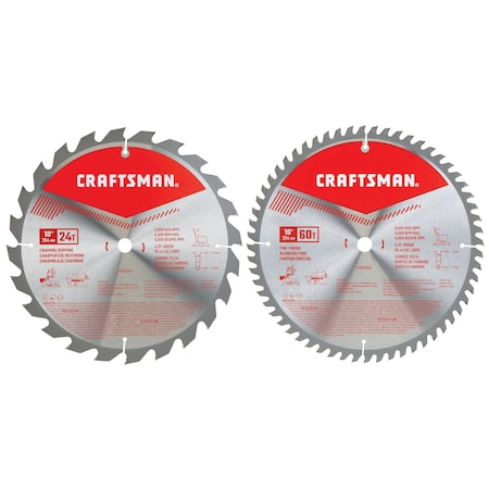 Craftsman Saw Blade Combo, 10", PK2 CMAS210CMB
