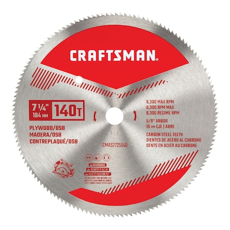Craftsman Plywood Saw Blade, 7-1/4" 140T CMAS2725140