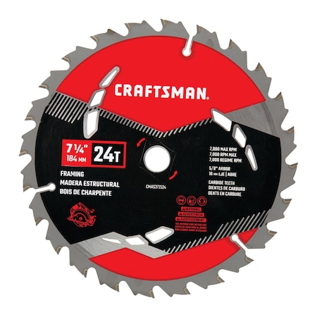 Craftsman Framing Saw Blade, 7-1/4" 24T CMAS372524
