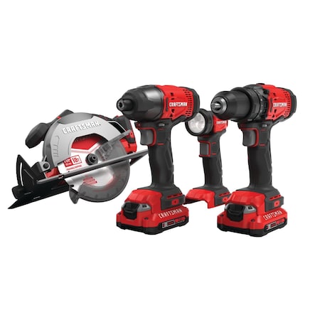 Craftsman Cordless Combination Kit, (2) 2.0 Ah CMCK401D2
