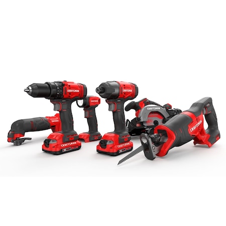 Craftsman Cordless Combination Kit, (2) 2.0 Ah CMCK601D2
