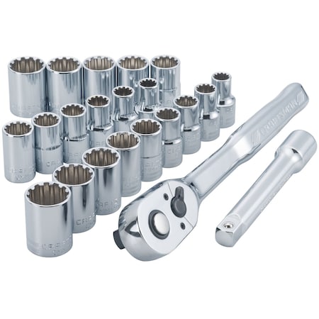 Craftsman Sockets, 22-pc 1/2" 6 Point Universal So CMMT12015