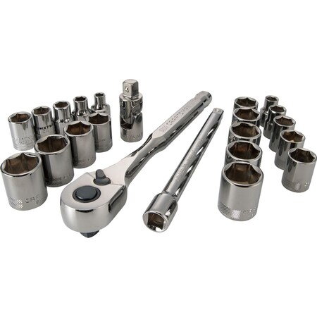 Craftsman Sockets, 22-pc Gunmetal Chrome 3/8" Driv CMMT12029