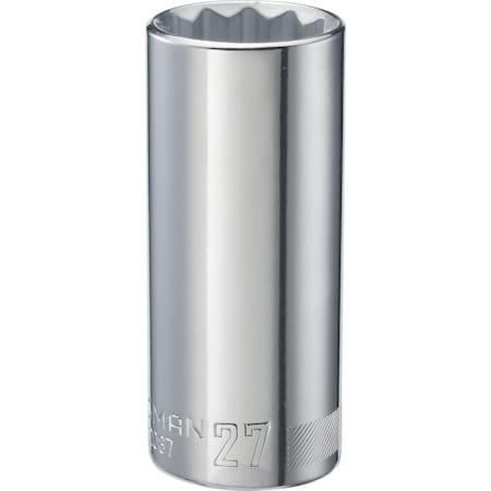 Craftsman 27 mm X 1/2 in. drive Metric 12 Point Deep Deep Socket 1 pc