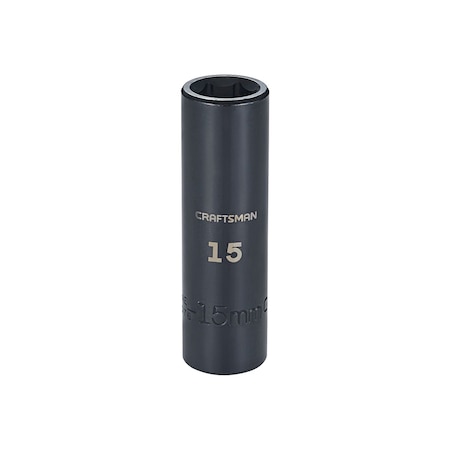 Craftsman Sockets, 1/2" Drive 15mm Metric Deep Imp CMMT16076