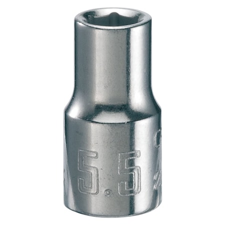 Craftsman 5.5 mm X 1/4 in. drive Metric 6 Point Standard Shallow Socket 1 pc