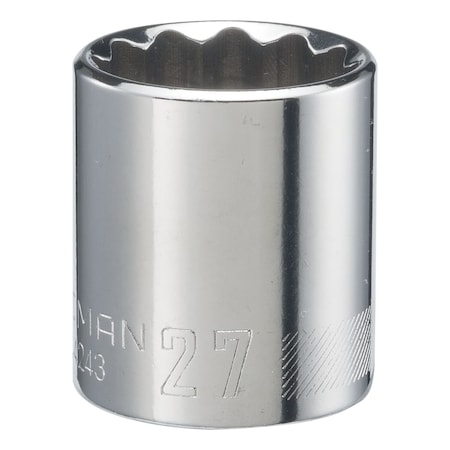 Craftsman 27 mm X 1/2 in. drive Metric 12 Point Standard Shallow Socket 1 pc