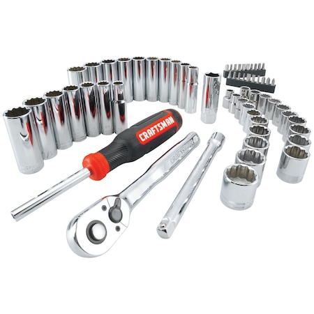 Craftsman Tool Set, 61 PC MECHANICS TOOL KIT, SAE and Metric, 61 pcs CMMT45061