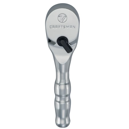 Craftsman 3/8-in Drive 96 Geared Teeth V-Series(TM) 3/8" Drive Stubby Ratchet, Polished chrome CMMT86320V