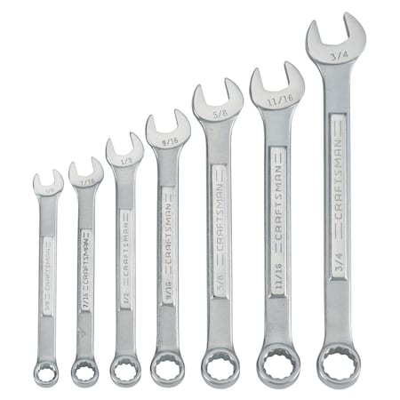 Craftsman Wrenches, 7 pc SAE Raised-Panel Combinat CMMT87016
