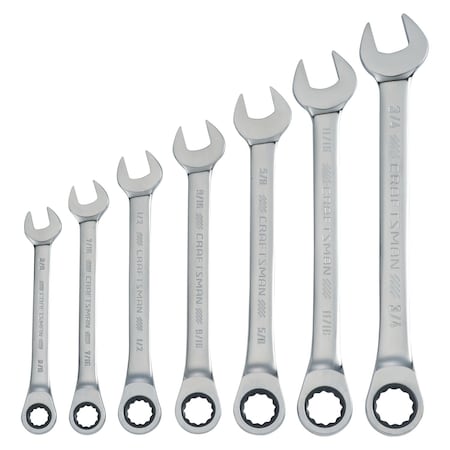 Craftsman Wrenches, 7-pc SAE Ratcheting Combinatio CMMT87020