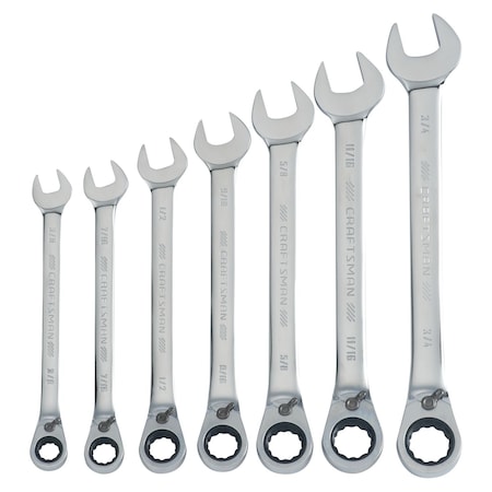 Craftsman Wrenches, 7-pc SAE Reversible Ratcheting CMMT87024