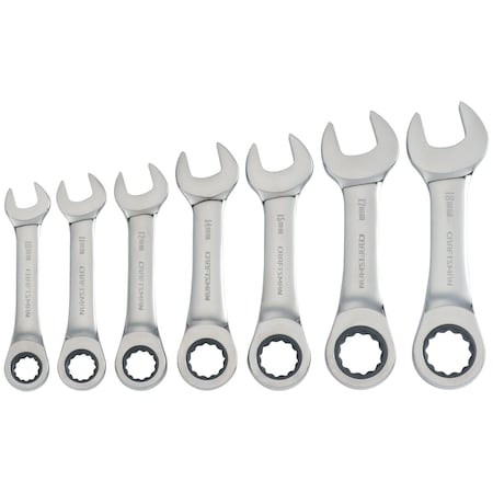 Craftsman Wrenches, 7-pc Metric Stubby Ratcheting CMMT87025