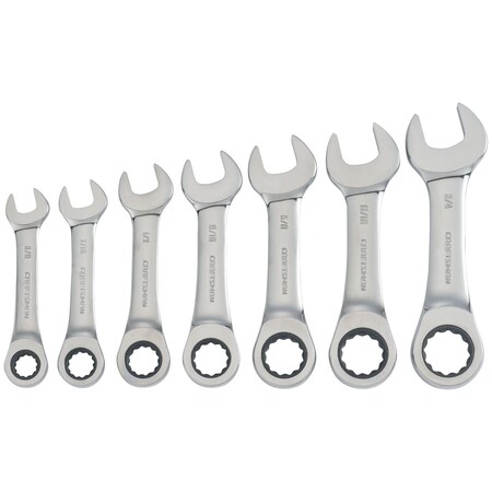 CRAFTSMAN Wrenches, 7-pc SAE Stubby Ratcheting Wre CMMT87026